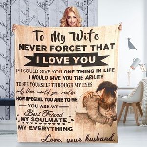 Throw Blanket Gifts for Wife, “To My Wife” Soft Fleece Blanket New 60 X 50
